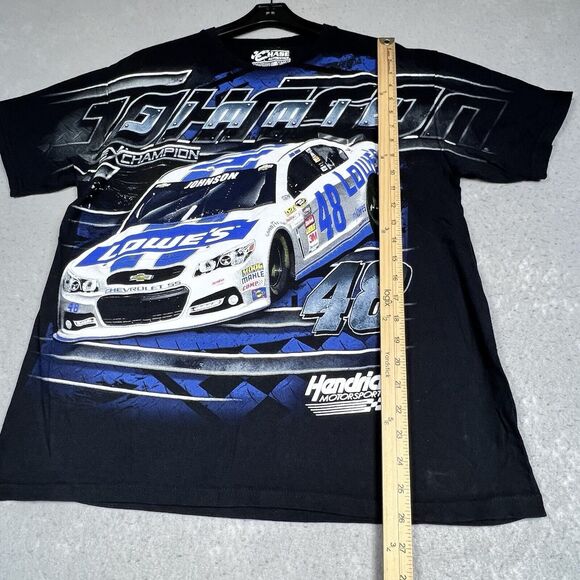 Jimmy Johnson T Shirt Mens Size Large Black Lowes 48 AOP NASCAR Racing Graphic - Picture 6 of 11